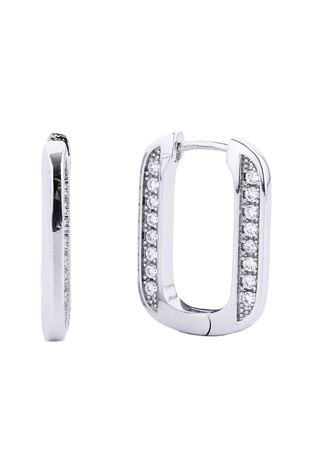 Elegant 14K Dipped Huggie Hoop Paved Earring