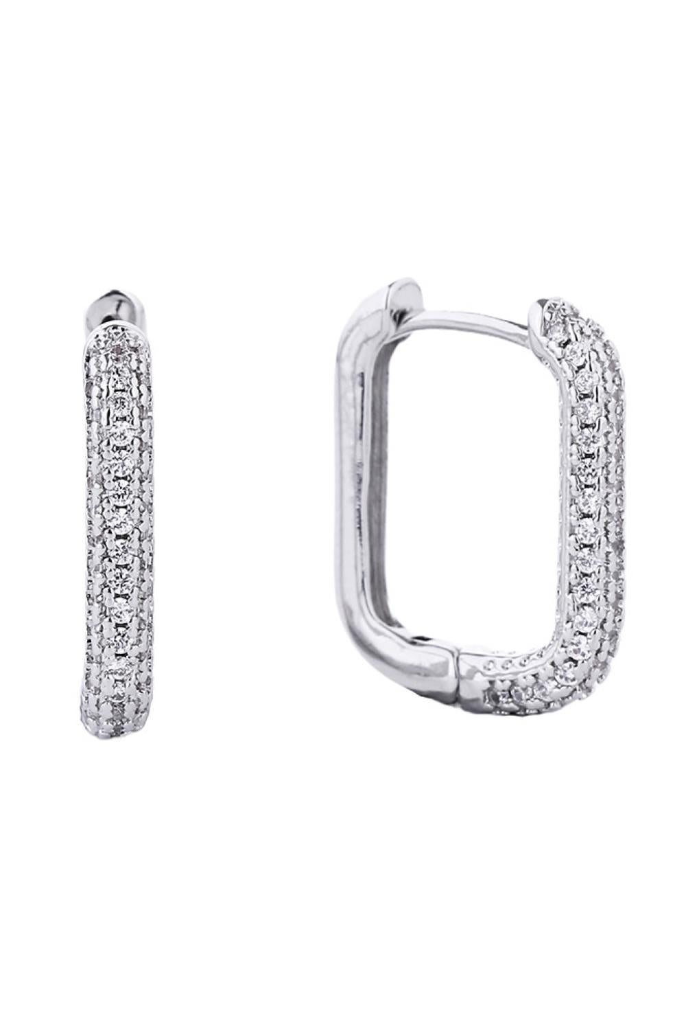 Stunning  14K Dipped Huggie Hoop Cz Paved