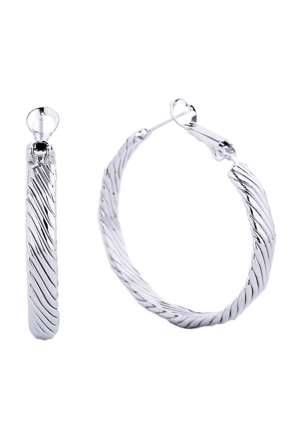 14K Dipped Omega Closure Hoop Earring