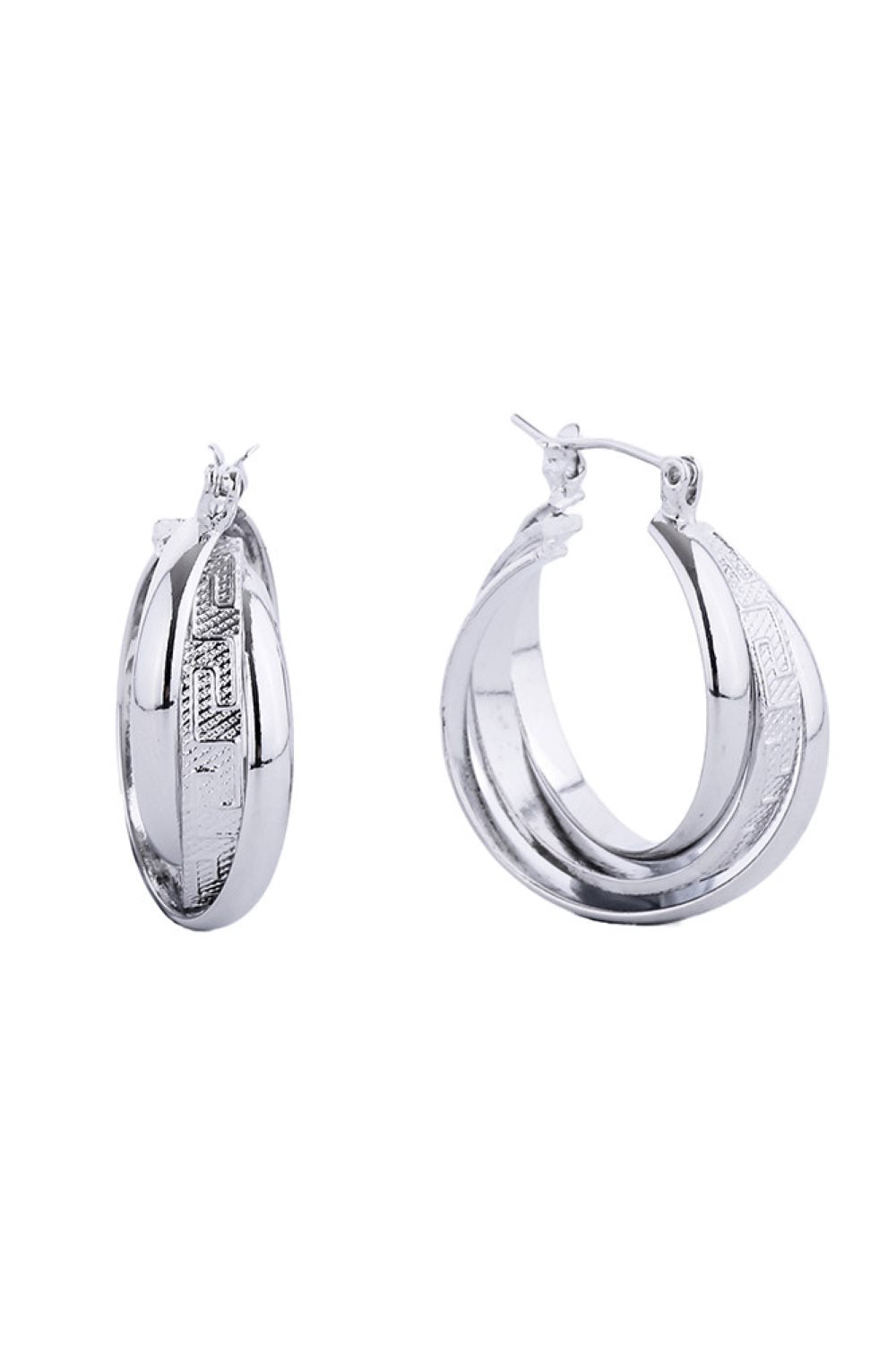 14K Dipped Pin Catch Hoop Earring