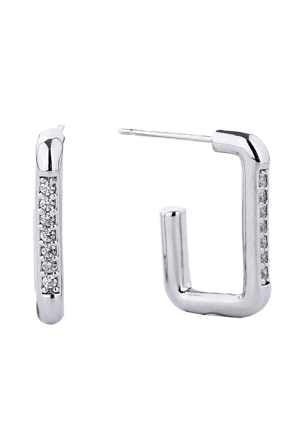 Timeless 14K Dipped Post Cz Paved Earring