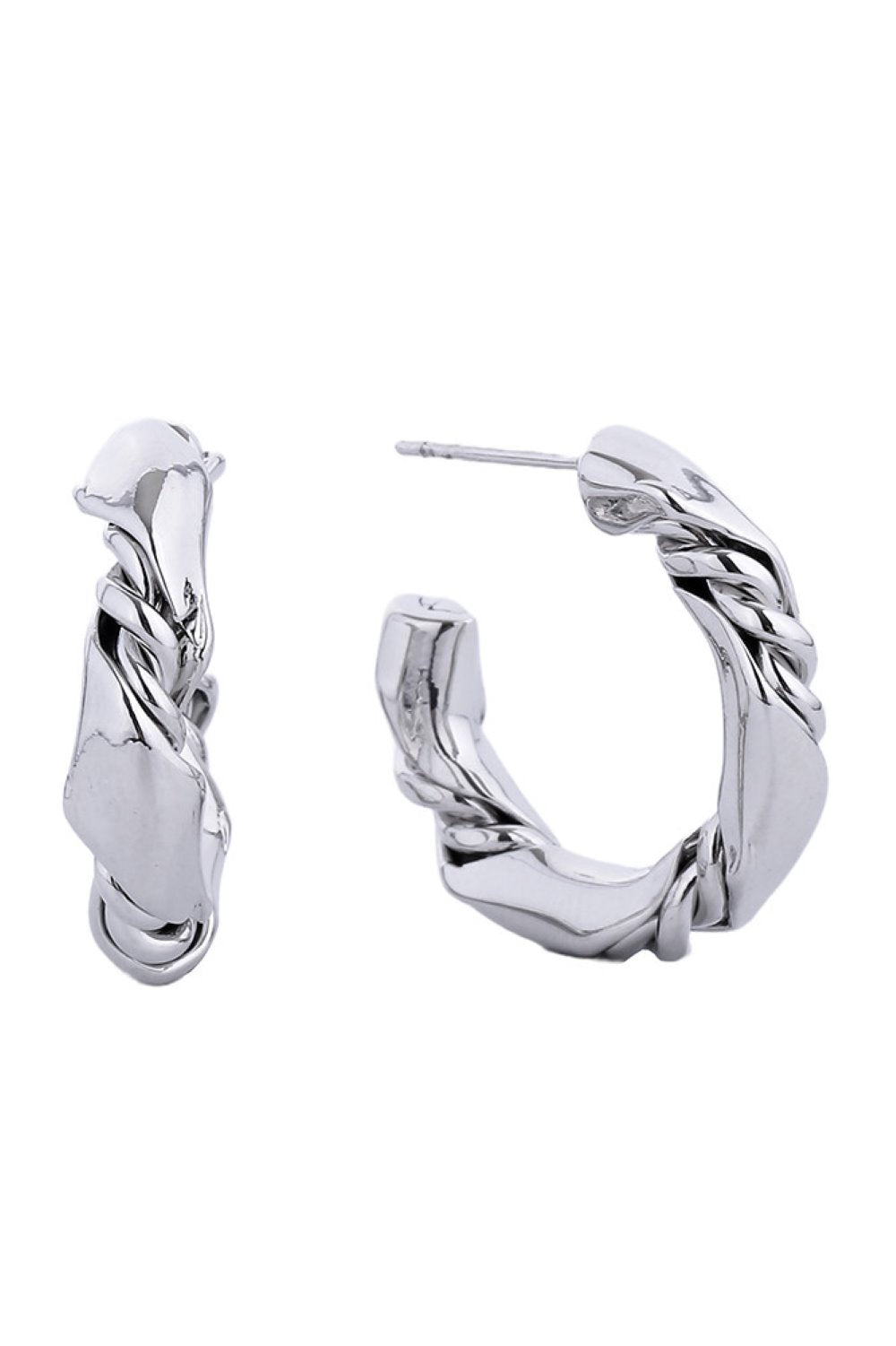 Glamorous 14K Dipped Post Hoop Earring