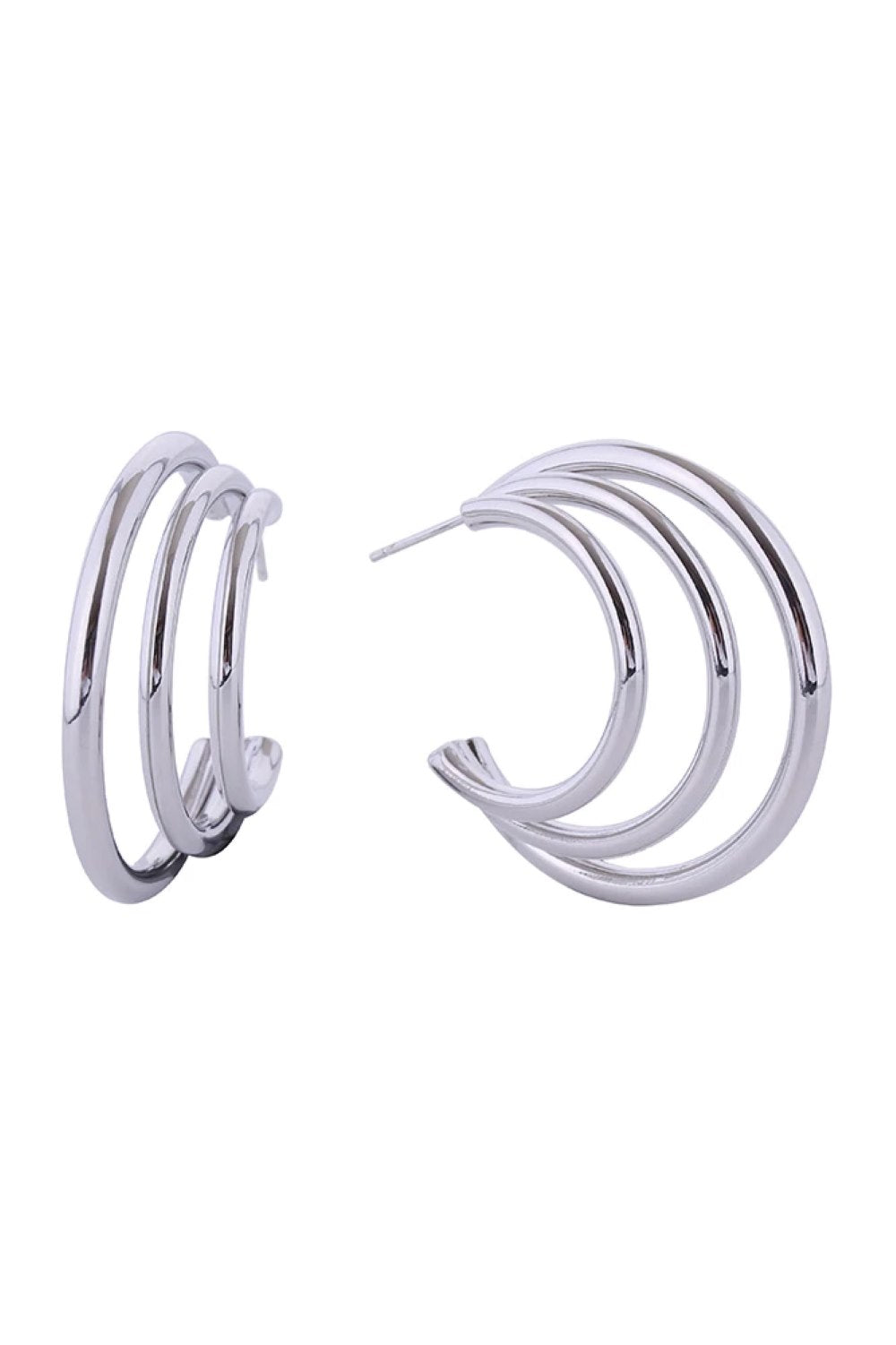 14K Disco Triple Hoop Earrings