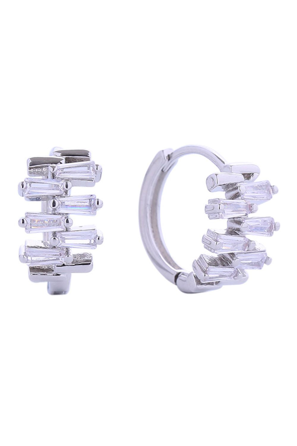 14K Disorganized CZ Huggie Earrings
