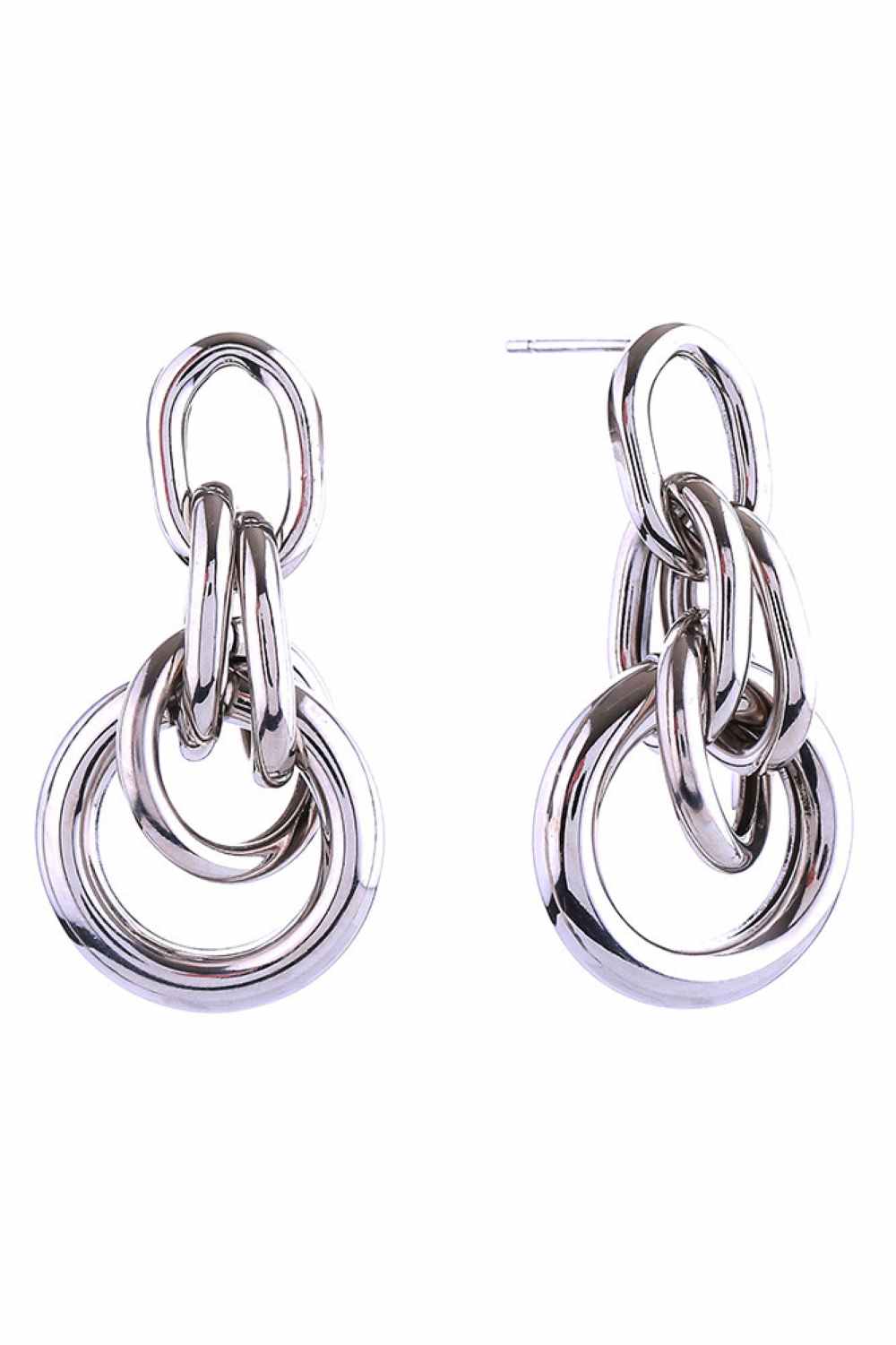 14K Double Door Knocker Post Earrings