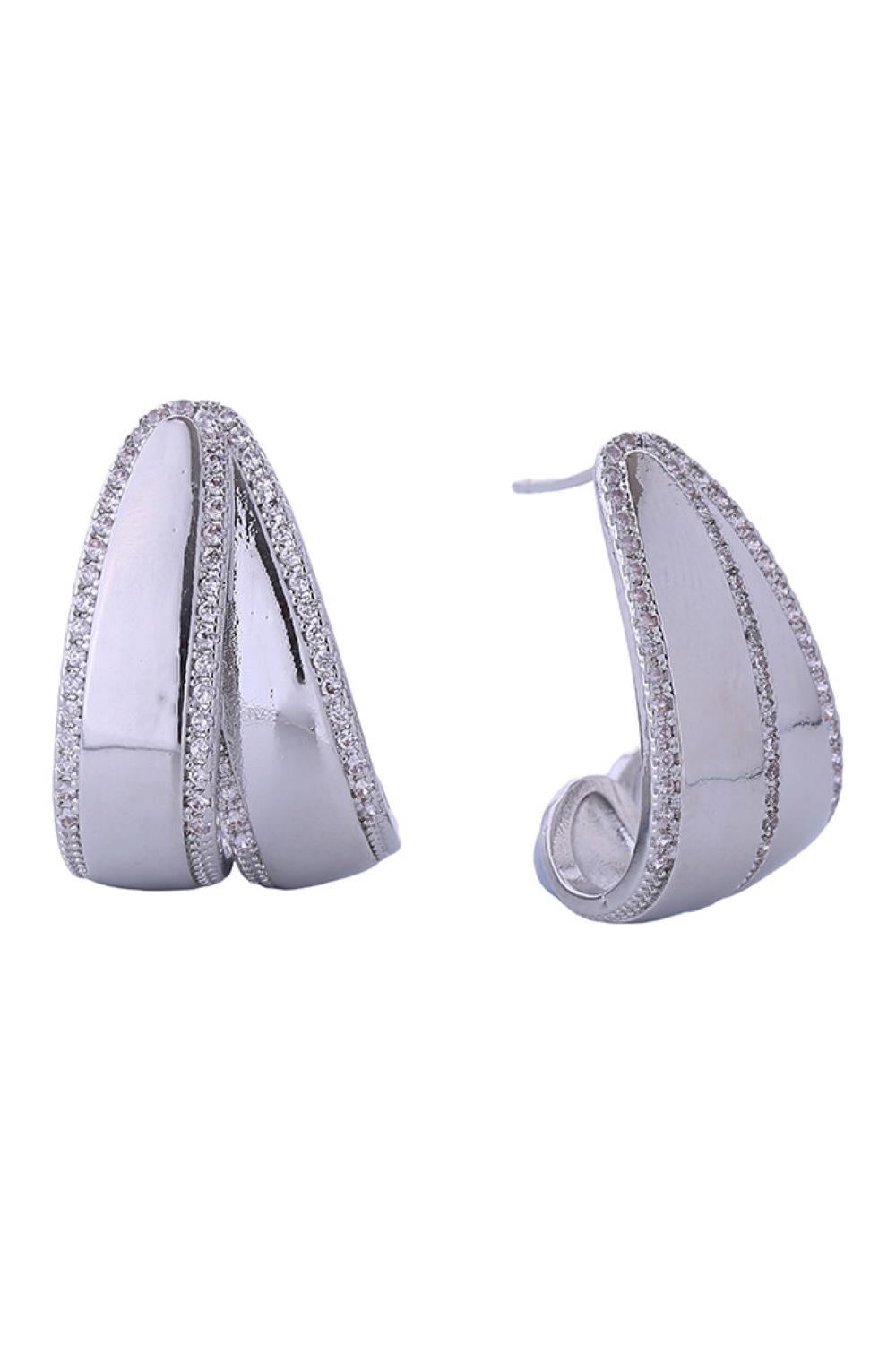 14K Double Layer C Hoop Earrings