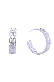 14K Double Square Link Post Earrings