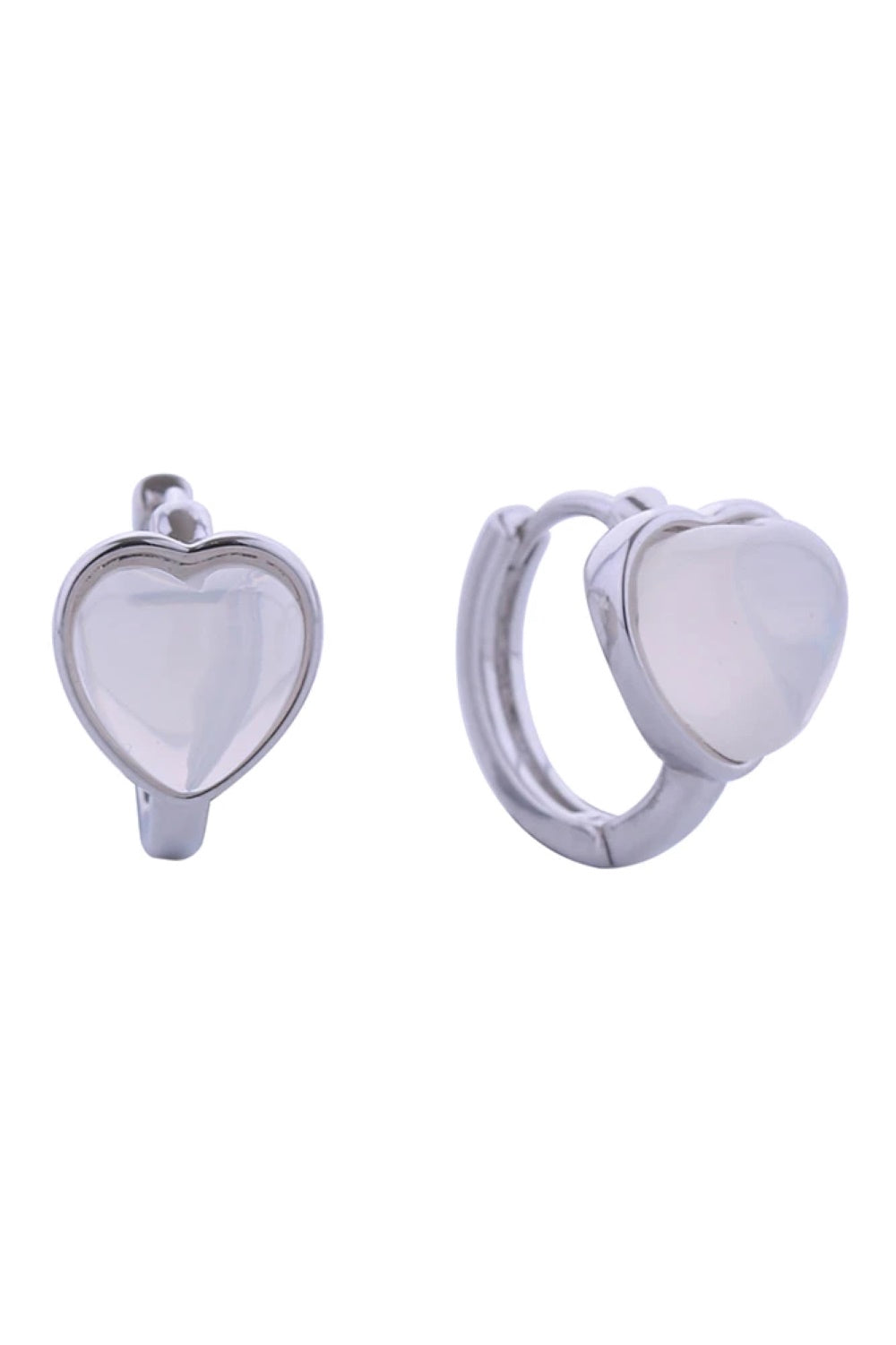 14K Dreamy Heart Huggie Earrings