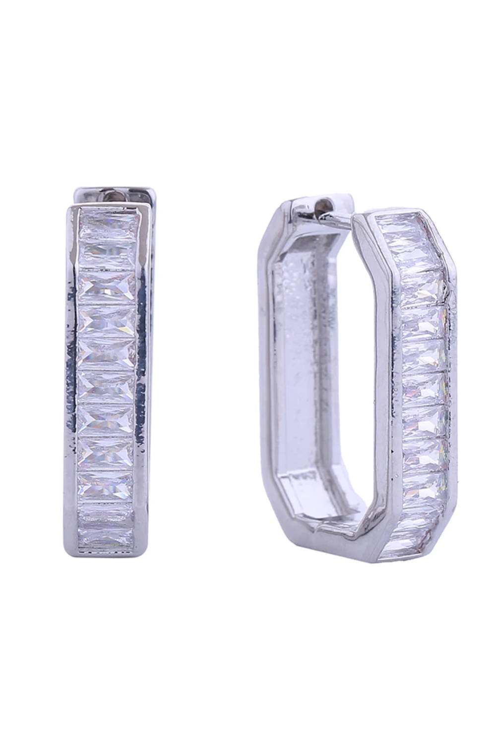14K Emerald Pave CZ Huggie Earrings