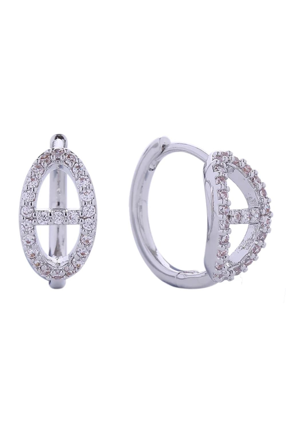 Elegance 14K Farandole Pave CZ Huggie Earrings