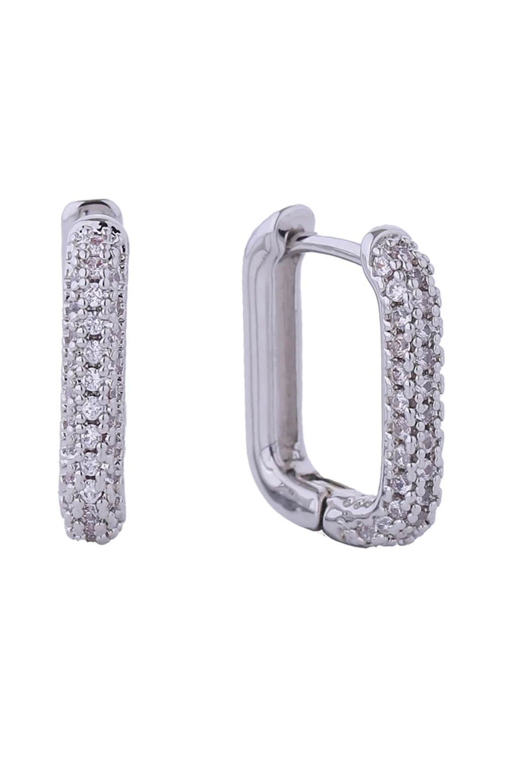 14K Fine Pave CZ Huggie Earrings