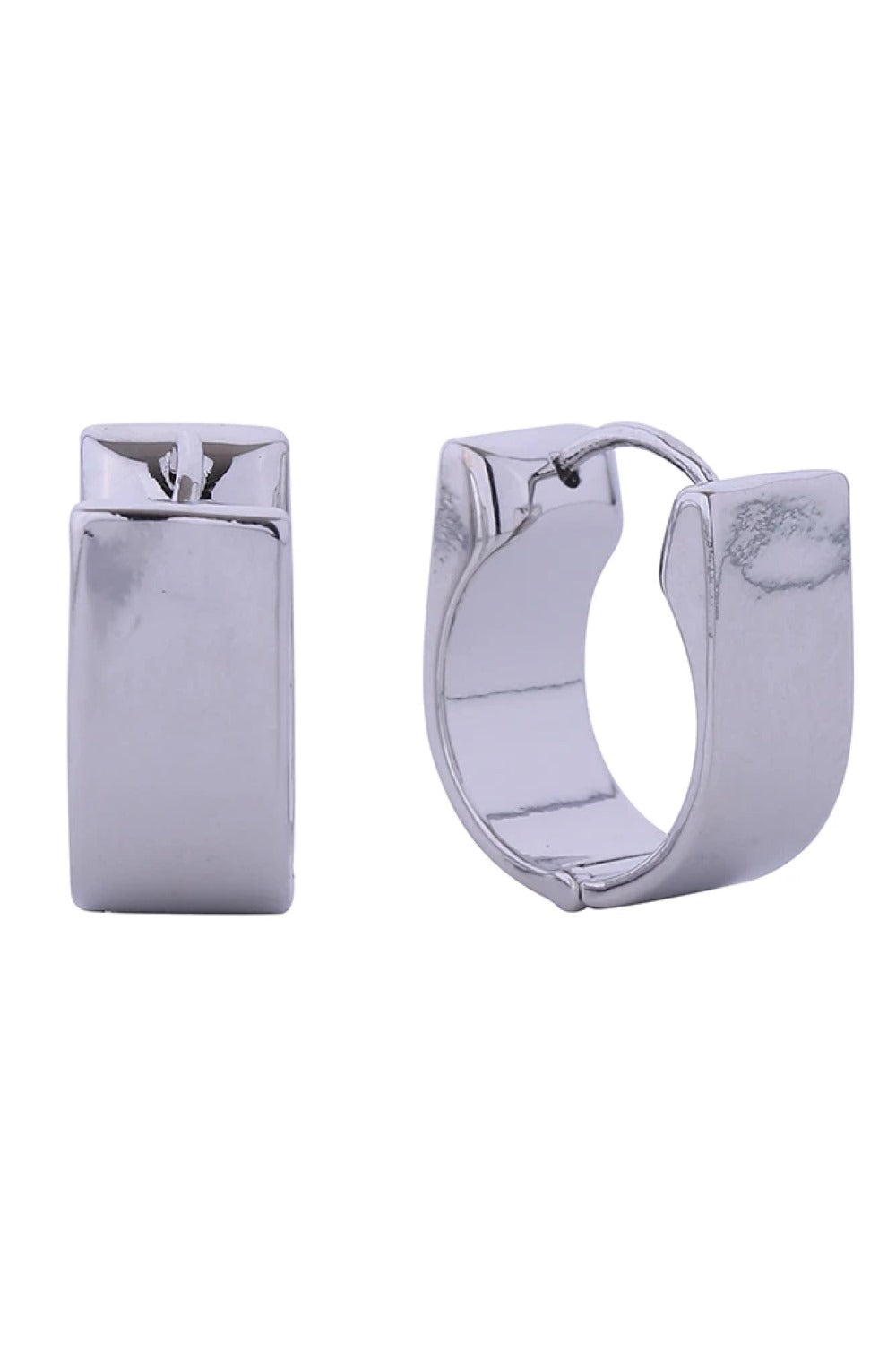 14K Flat Top Huggie Earrings
