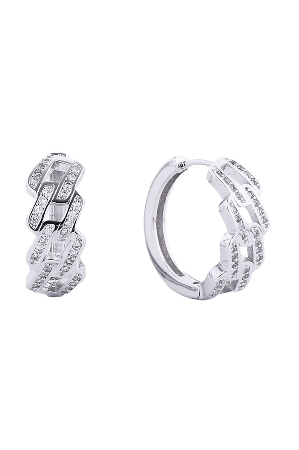 Elegant 14K Dipped Huggie Hoop Cz Paved Earring
