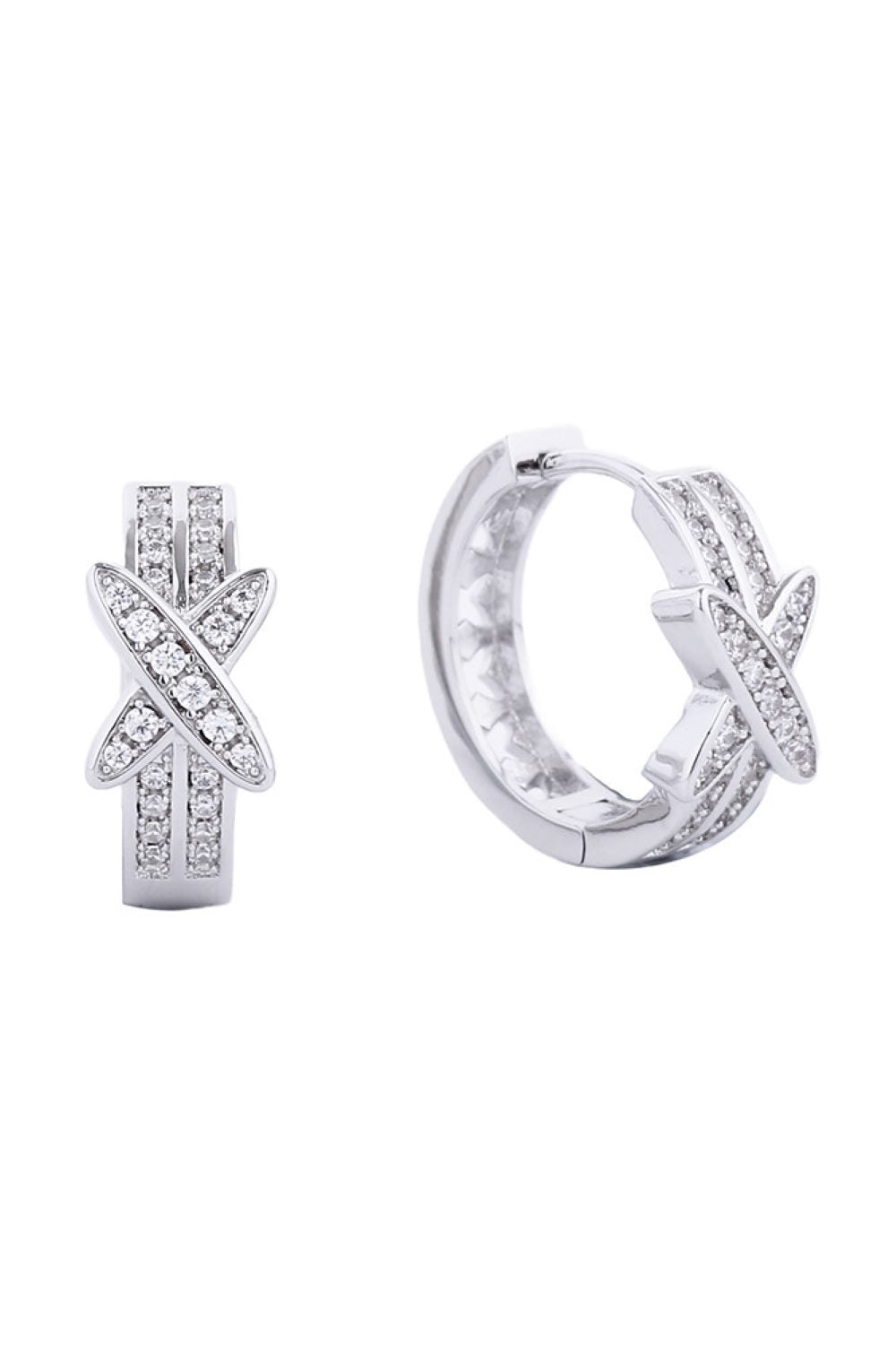 14K Dipped Huggie Hoop Cz Paved Earring