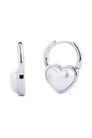 14K Gold/White Dipped Pearl Huggie Earring