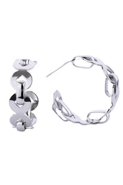 Versatile 14K Gold White Dipped Post Hoop Earring