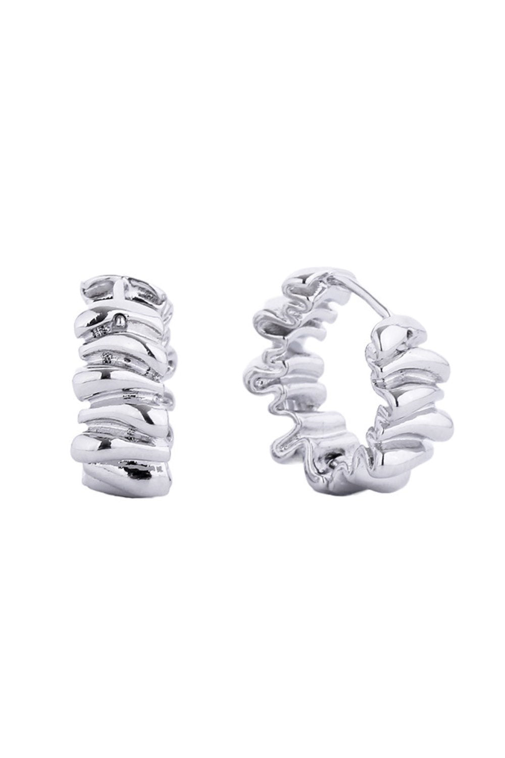 Breathtaking 14K Gold/White Gold Dipped Huggie Hoop