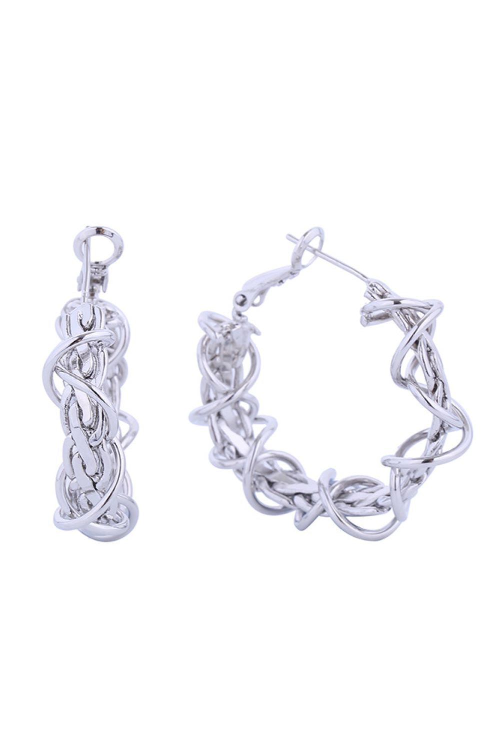 Attractive 14K Gold/White Gold Dipped Omega Closure Hoop