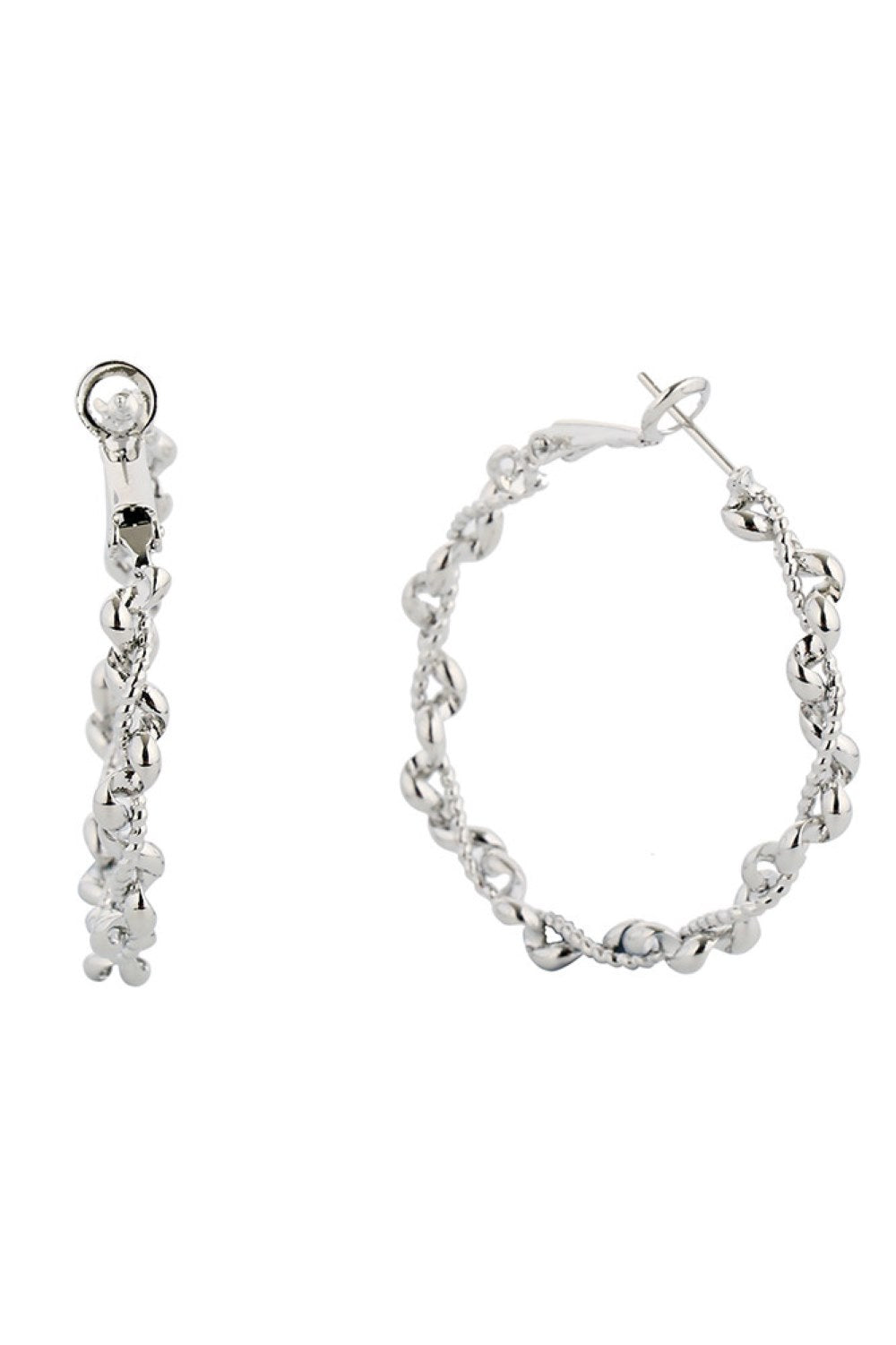 Graceful 14K Gold White Gold Dipped Omega Closure Hoop