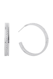 Pretty 14K Gold/White Gold Dipped Post Hoop