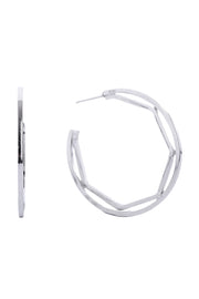 Divine 14K Gold White Gold Dipped Post Hoop