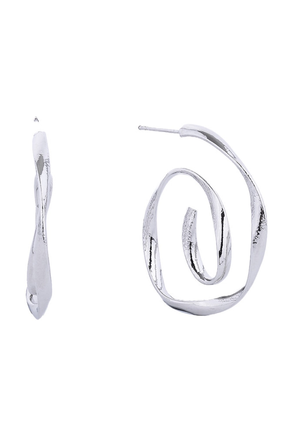 Chic 14K Gold/White Gold Dipped Post Hoop