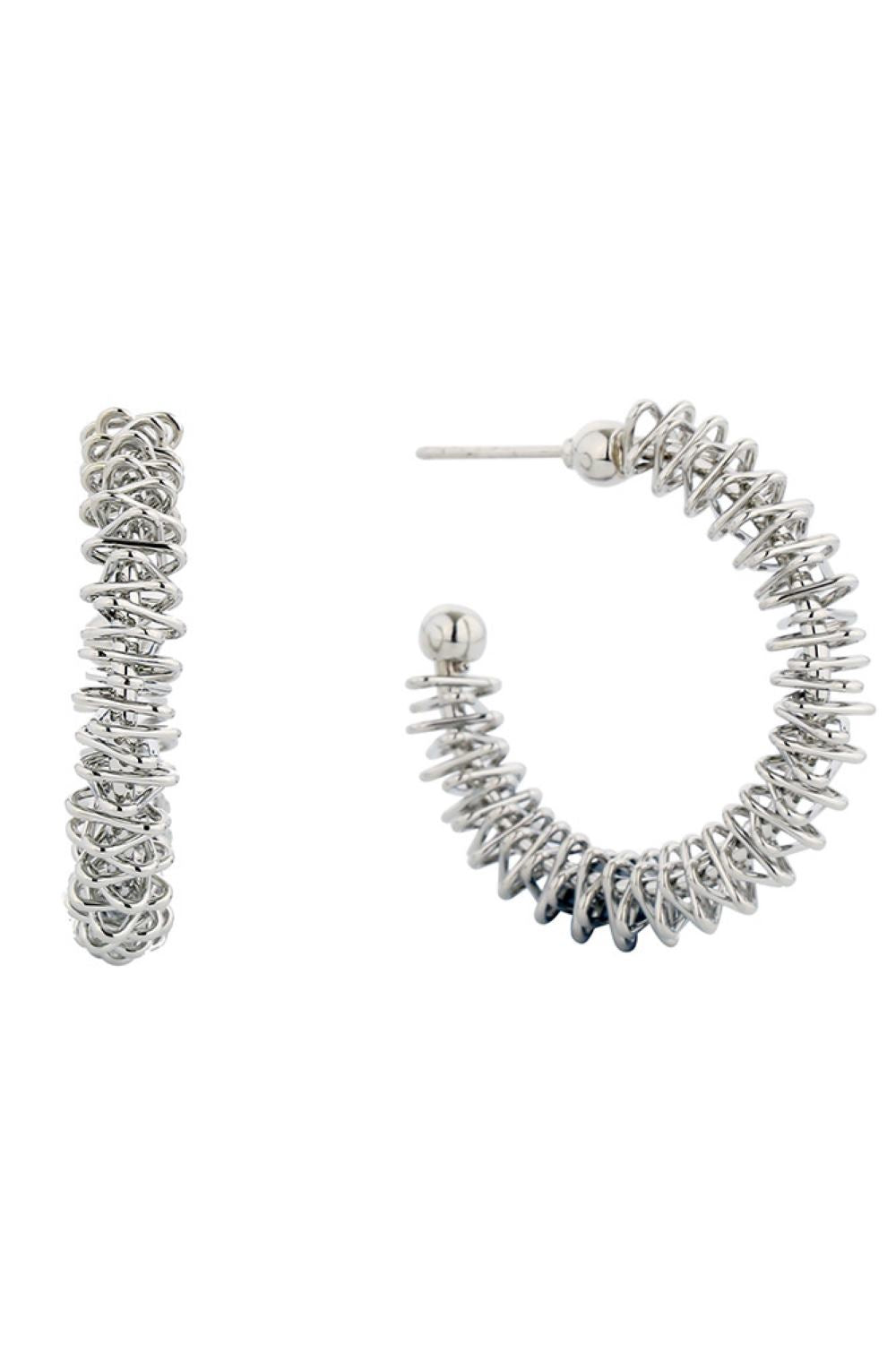 Graceful 14K Gold/White Gold Dipped Post Hoop