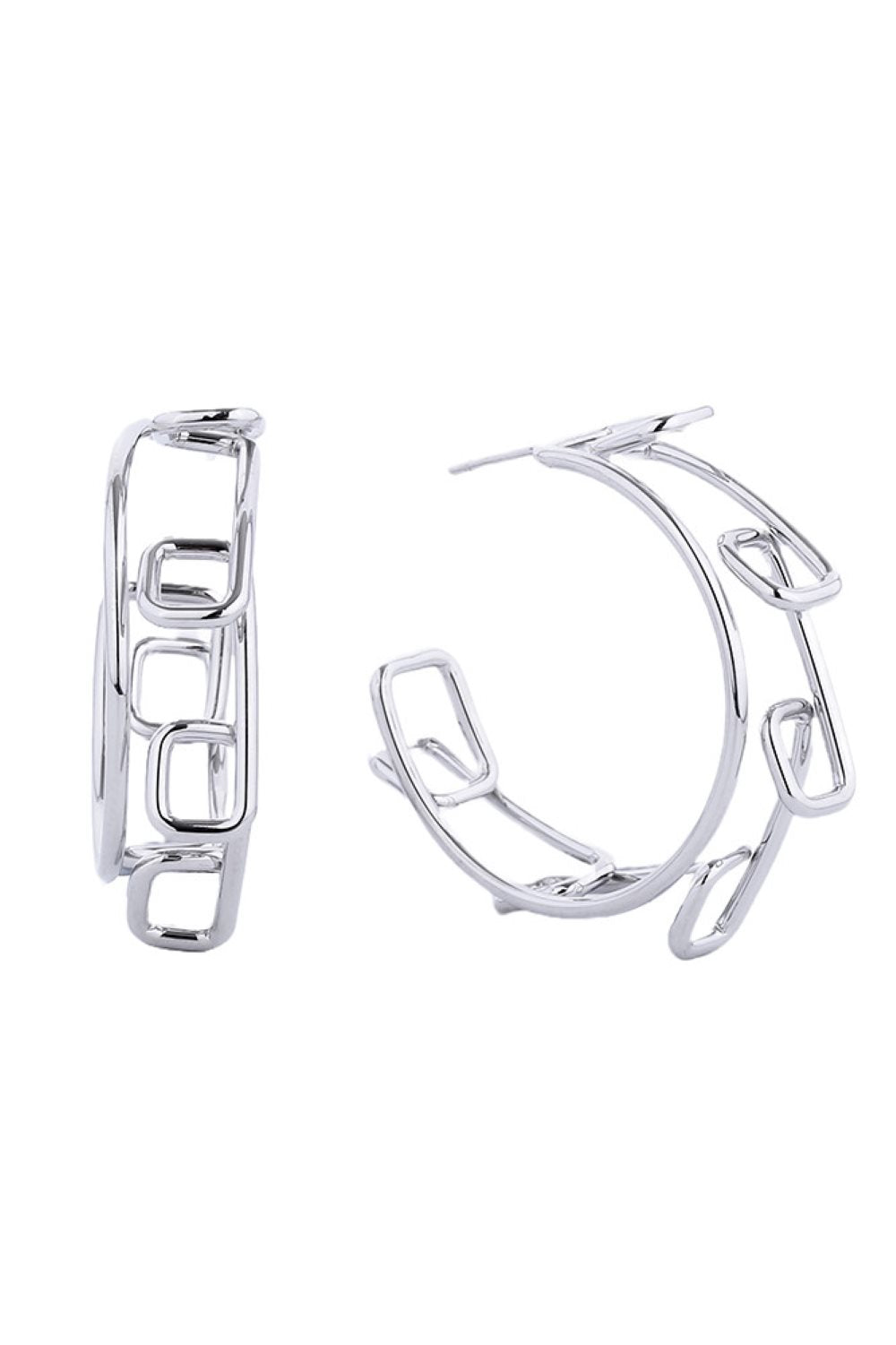 Splendid 14K Gold/White Gold Dipped Post Hoop