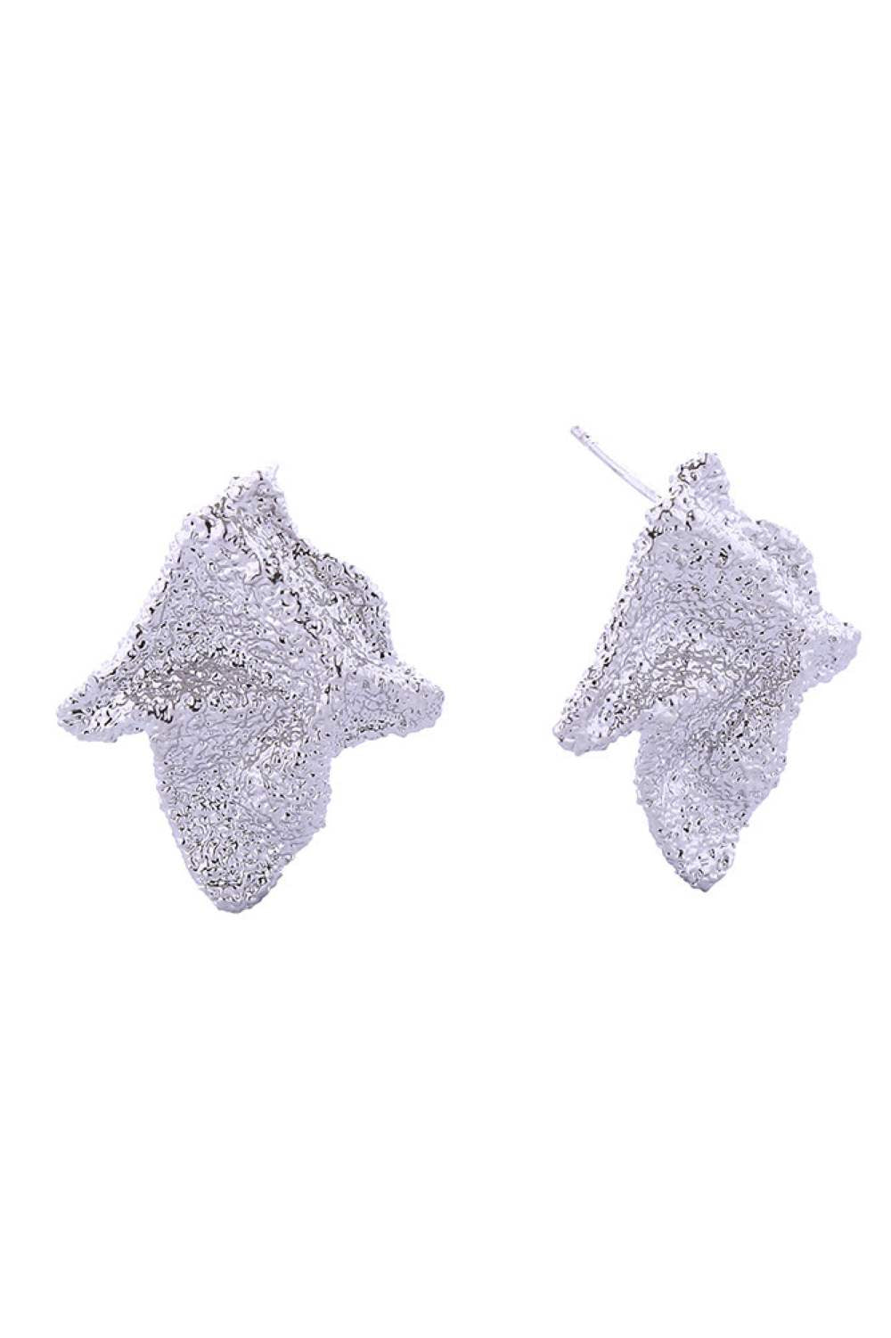 14K Grain Texture Crinkle Post Earrings