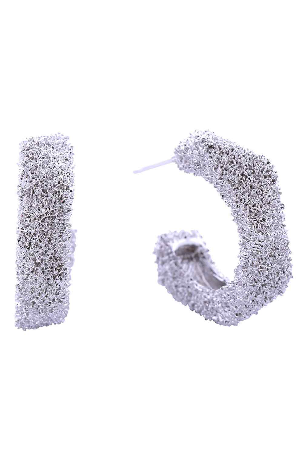 14K Grain Texture Post Earrings