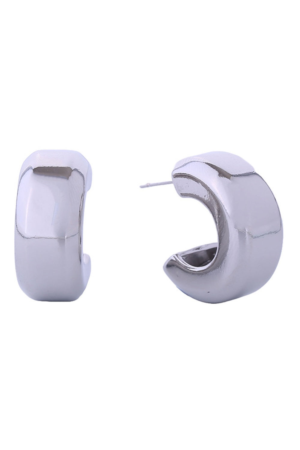 14K Half Round Post Earrings