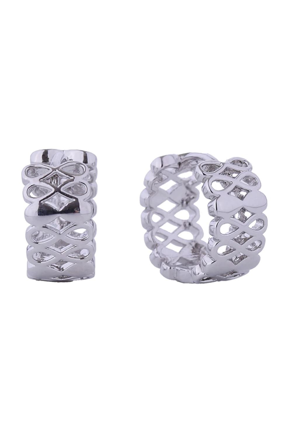 14K Infinity Huggie Hoop Earrings