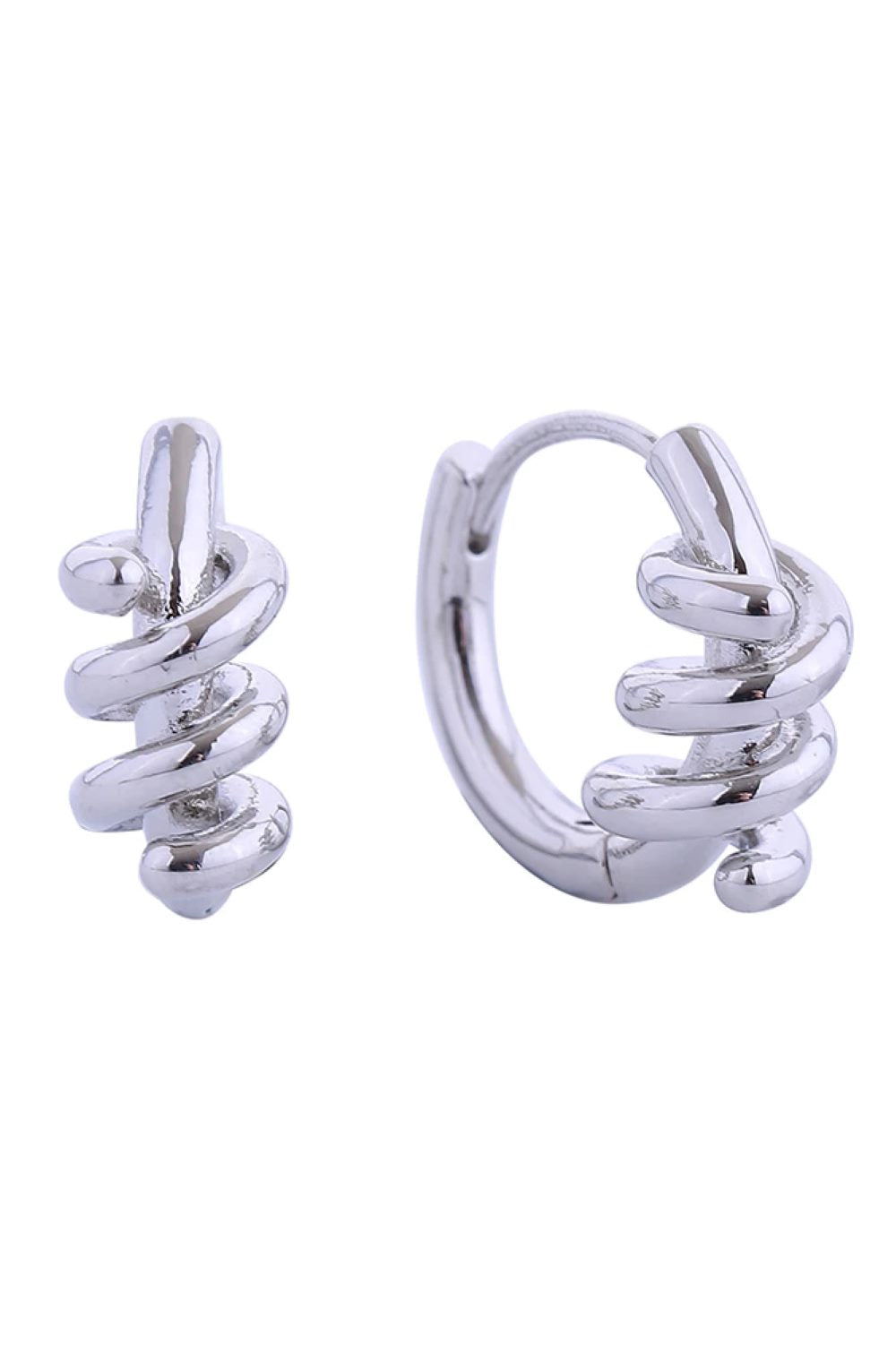 14K Knot Double Huggie Earring