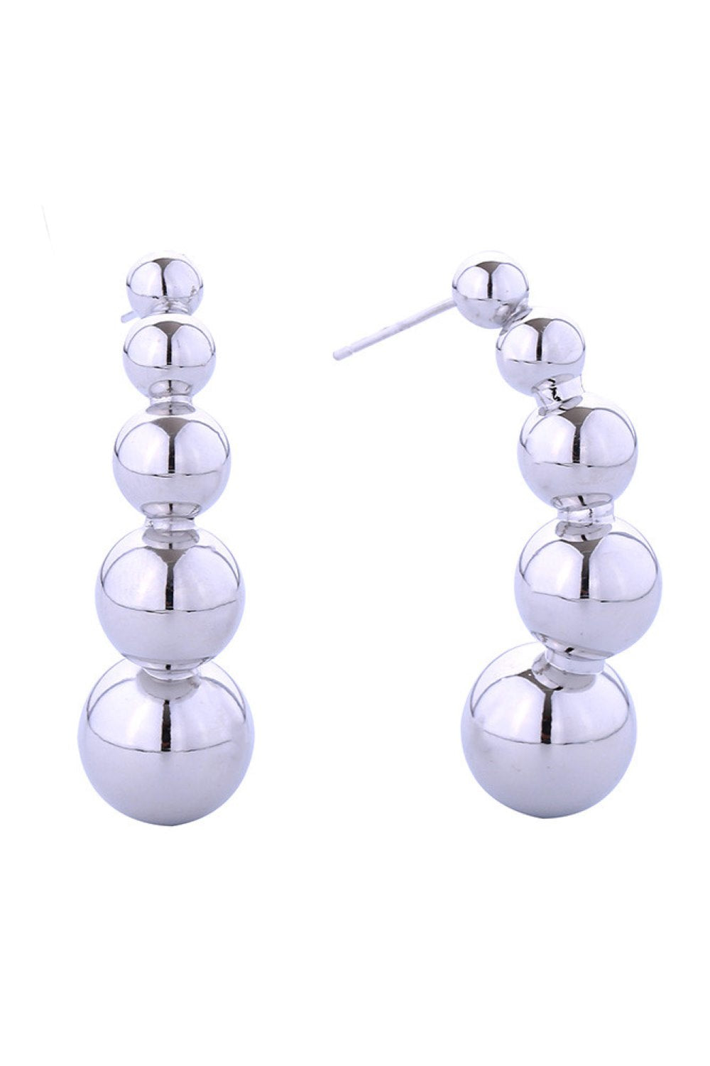 14K Linear Ball Drop Post Earrings
