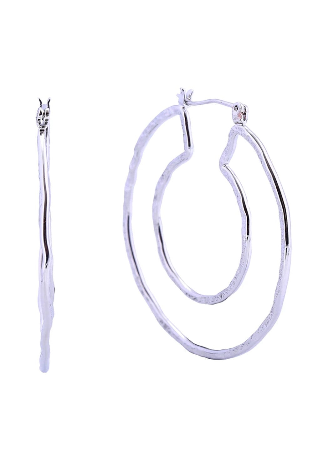 14K Linear Hoop Pincatch Earrings