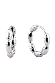 14K Link Beans Huggie Hoop Earring