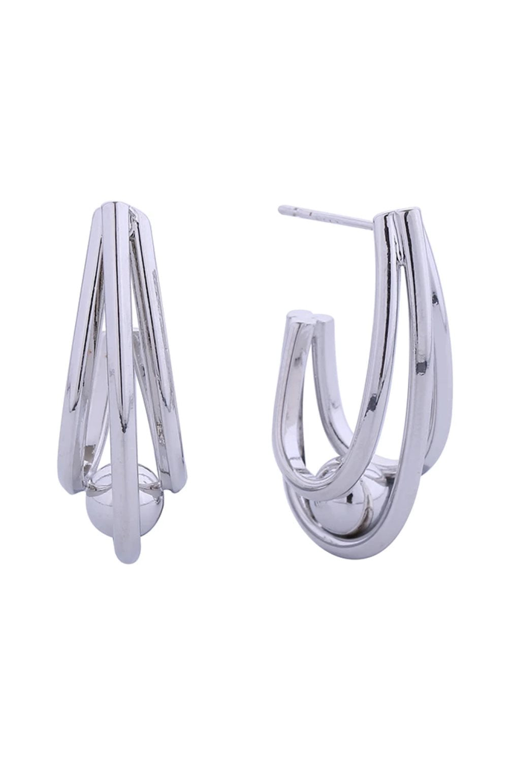 14K Magical Triple Hoop Post Earrings