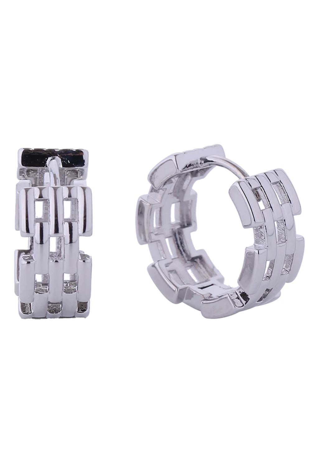 14K Maillon Huggie Hoop Earrings