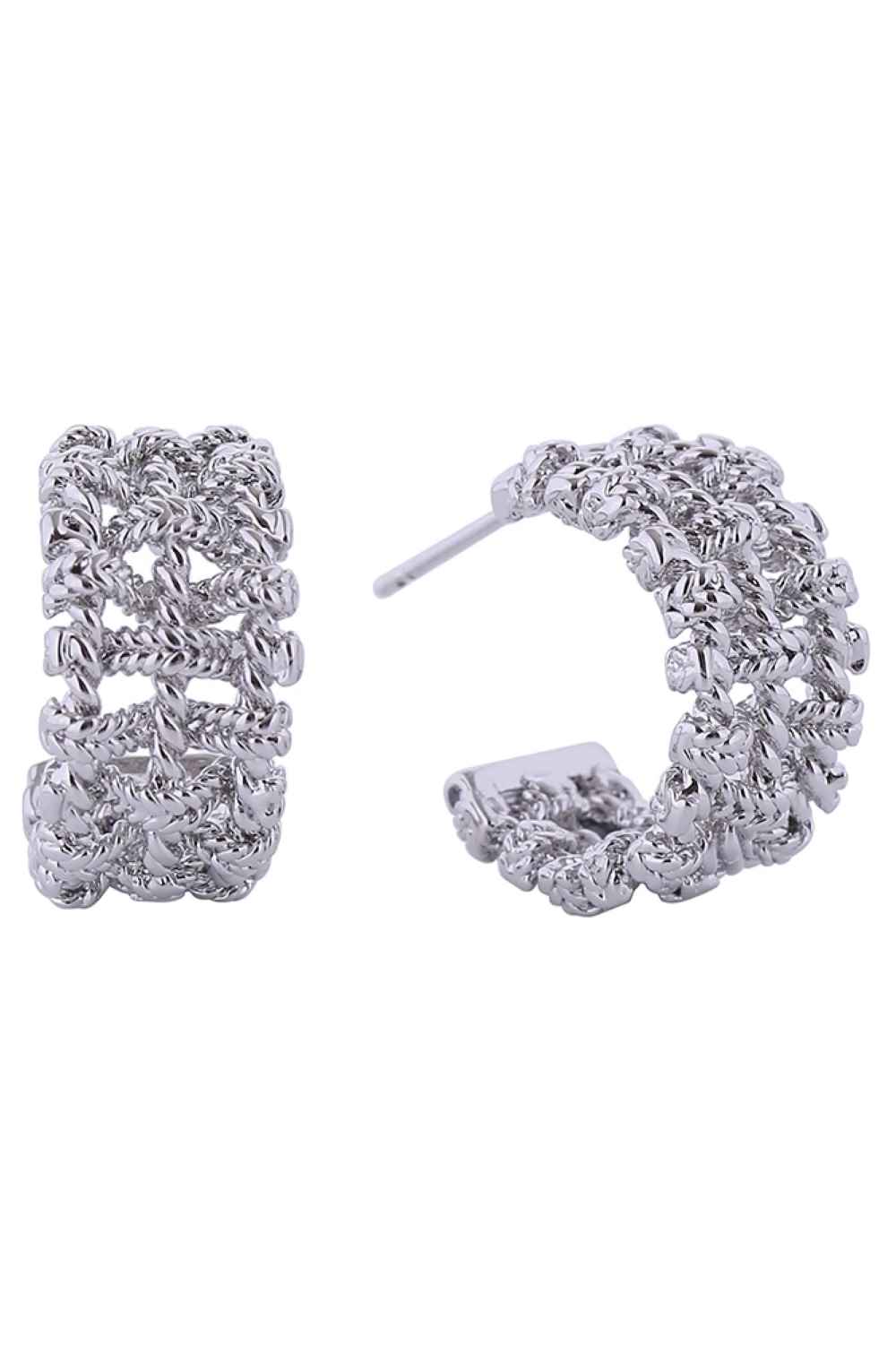 14K Multi Braided Post Earrings