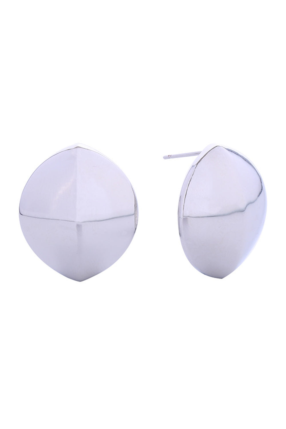14K Oval Convex Post Earrings