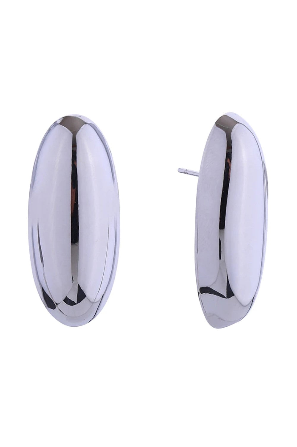 14K Oval Mirror Dome Post Earring