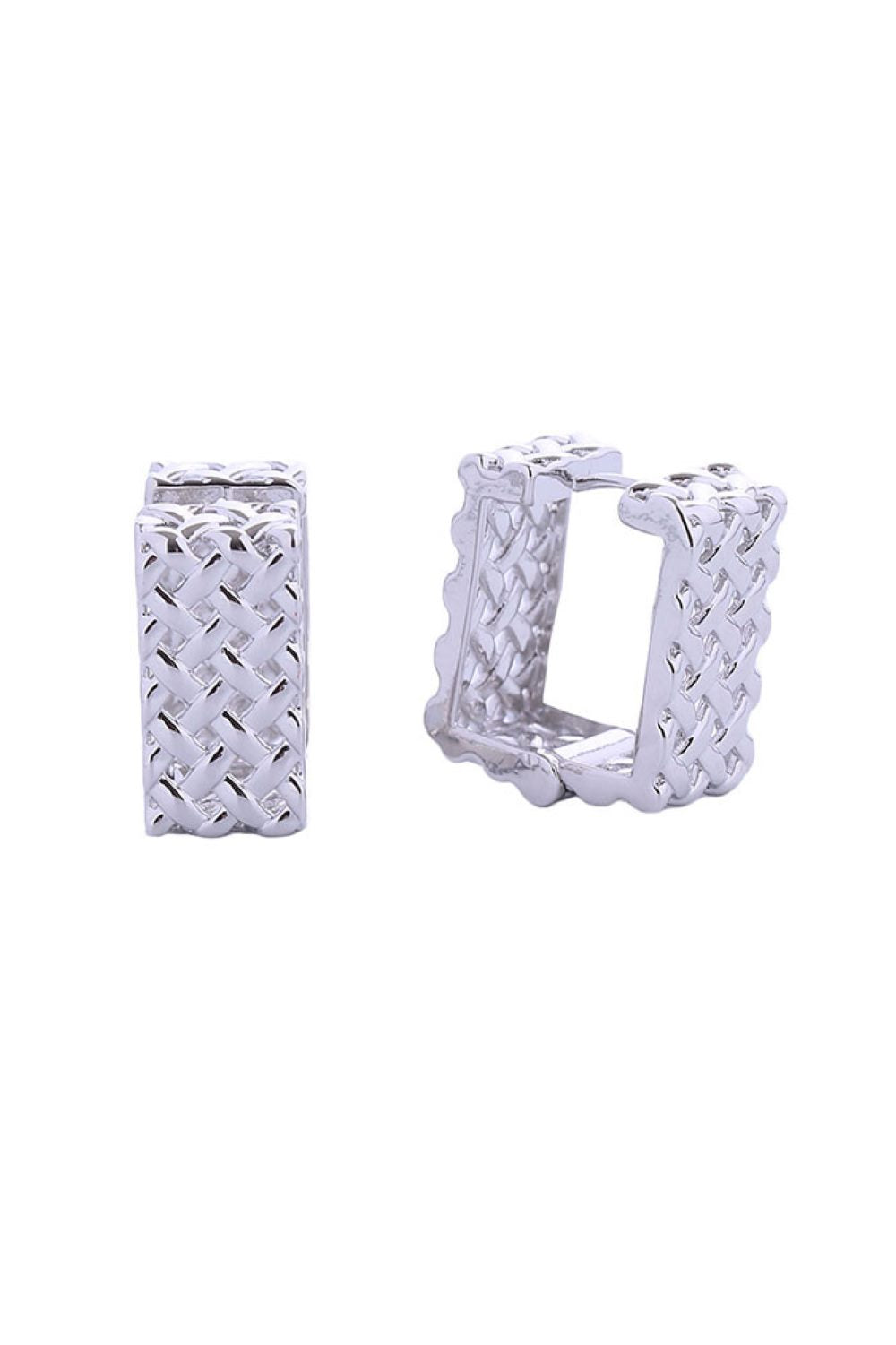 14K Pattan Texture Huggie Earrings