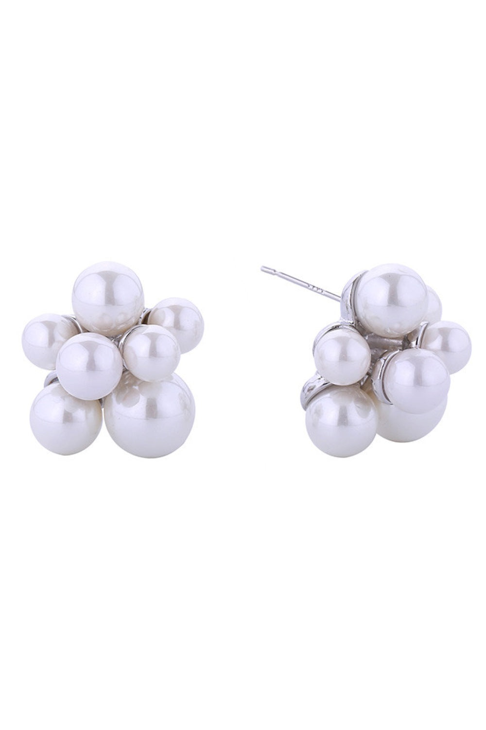 14K Pearl Cluster Post Earrings