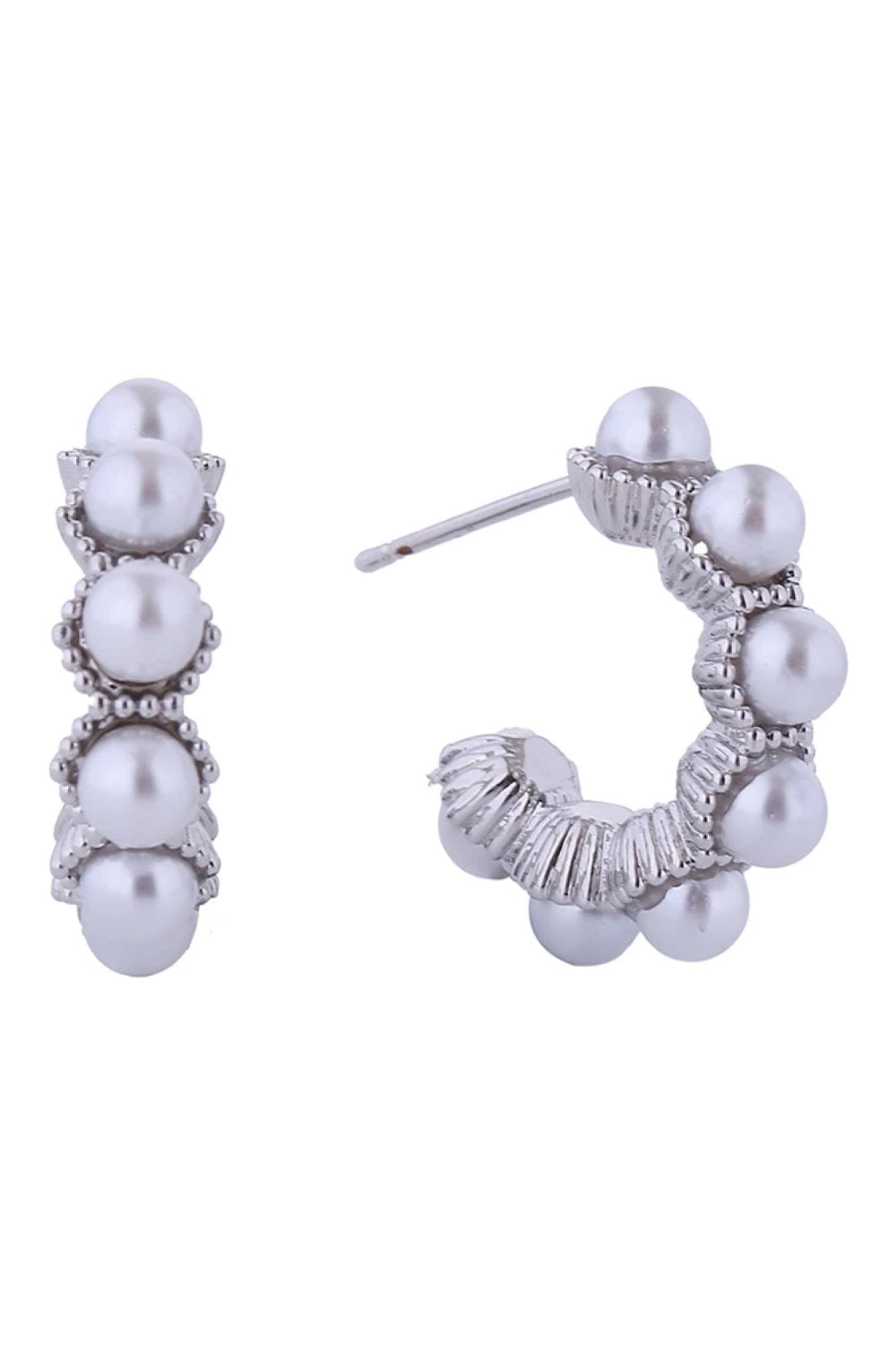 14K Pearl Decor Post Earrings