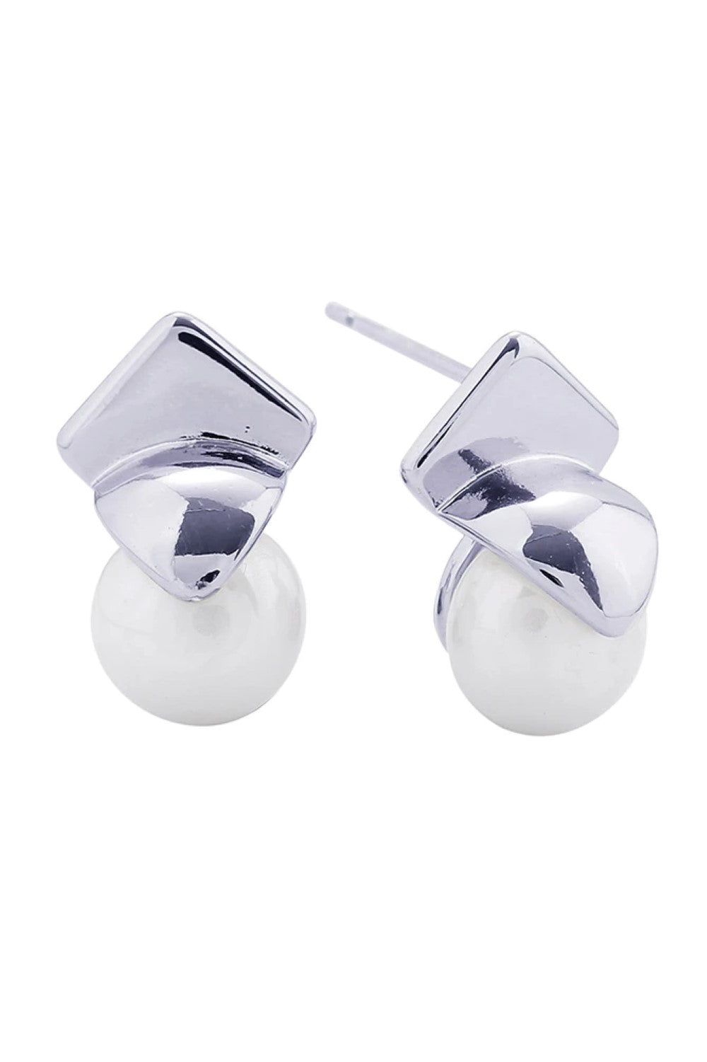 14K Pearl Square Post Earrings