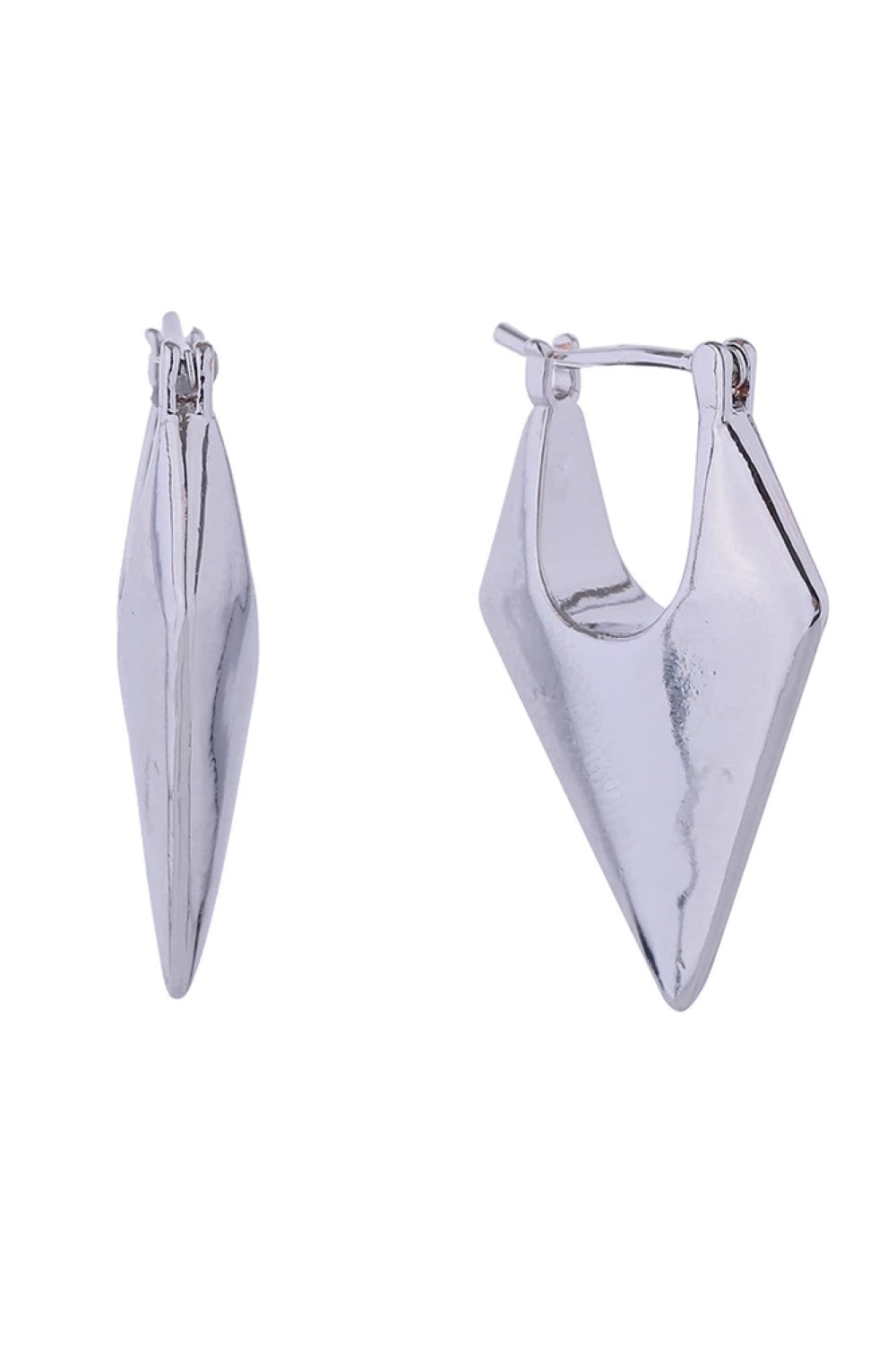 14K Pentagon Hoop Pincatch Earrings