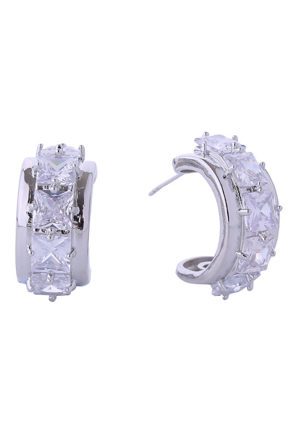 14K Princess Cut CZ Post Earrings