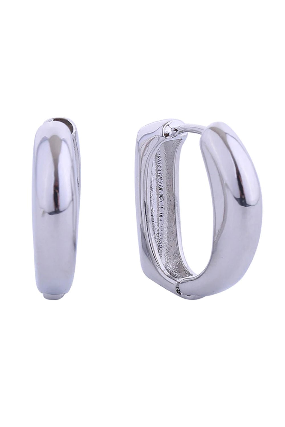14K Puff Curve Huggie Hoop Earring