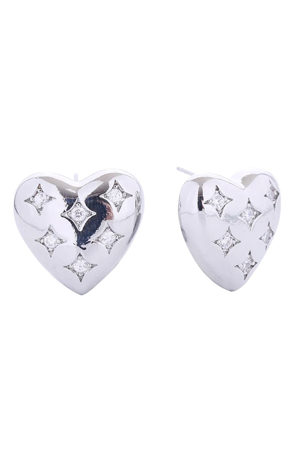 14K Puffy Heart Post Earrings