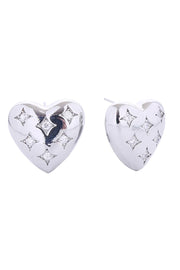 14K Puffy Heart Post Earrings